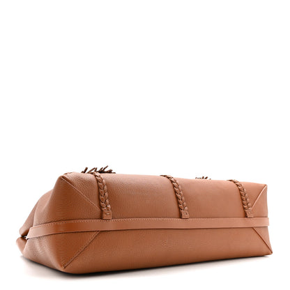 Grained Calfskin Large Penelope Shoulder Bag Caramel