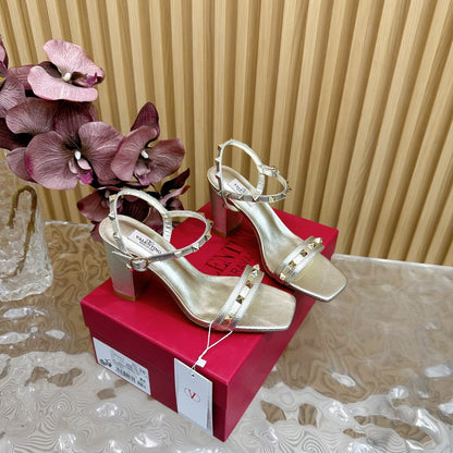 High Sandal 86mm In Silver Cowhide 102062