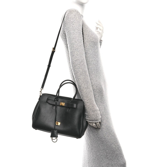 Smooth Calfskin Small Bel Air Carry All Bag Black
