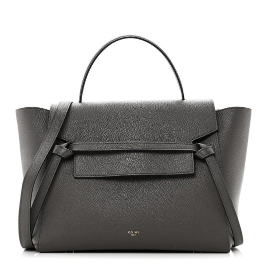 Grained Calfskin Mini Belt Bag Grey