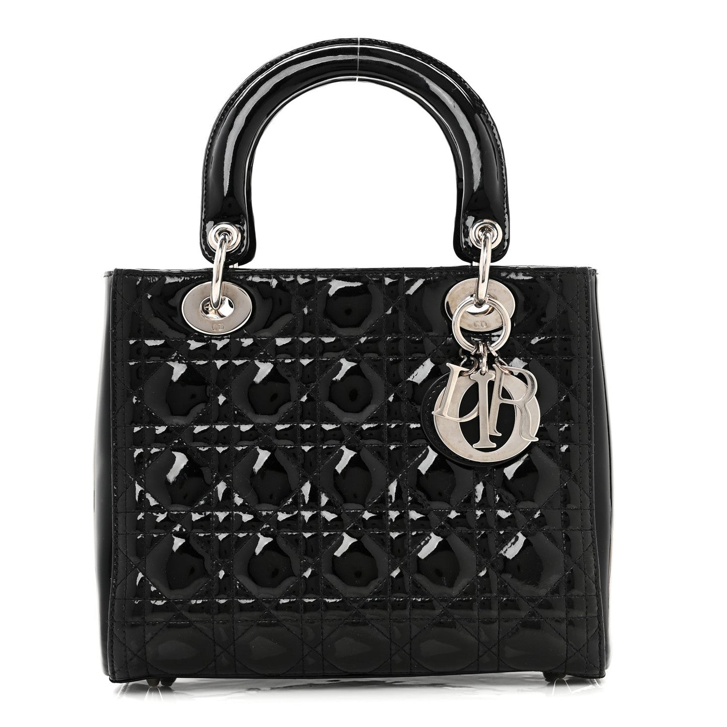Patent Cannage Medium Lady Dior Black