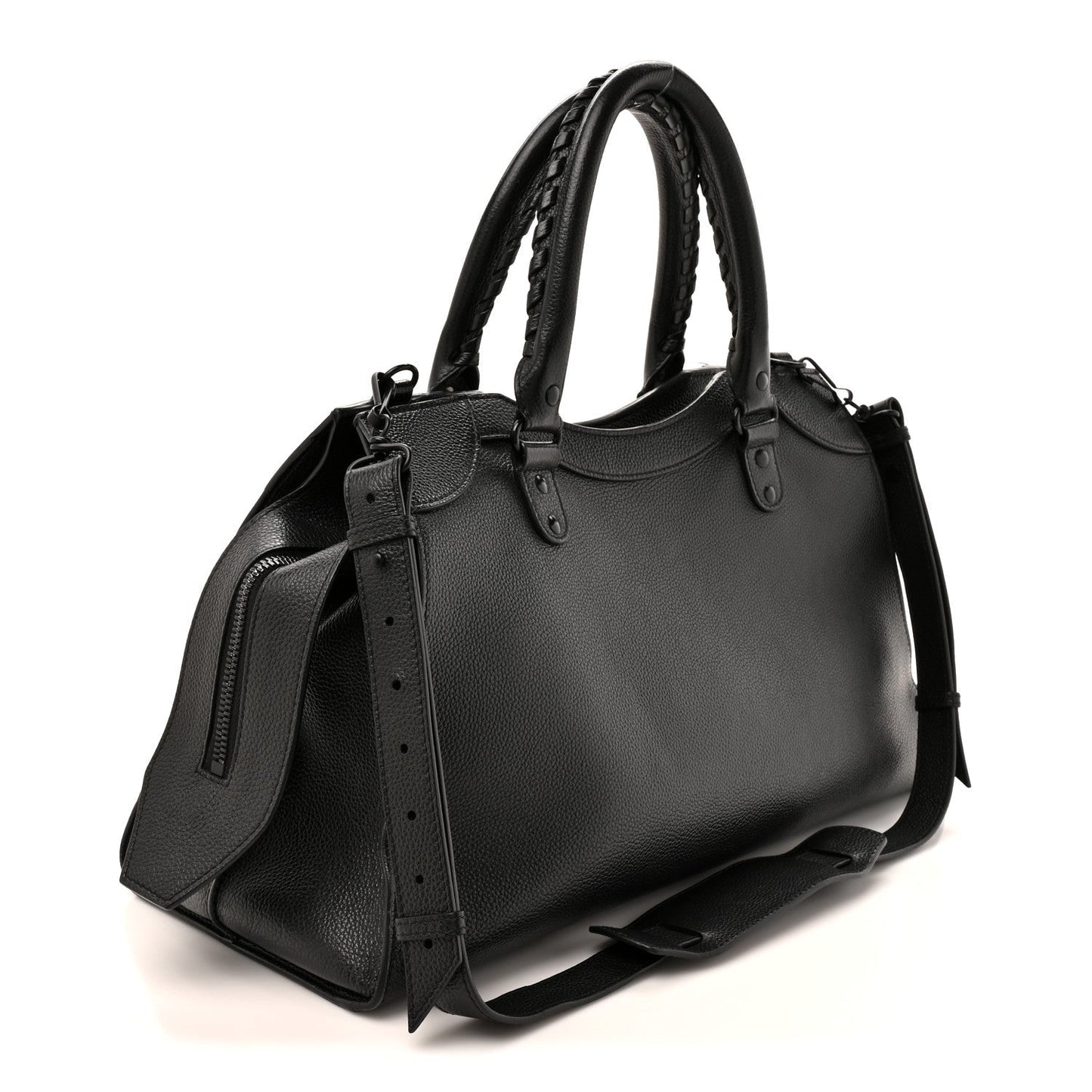 Grained Calfskin Neo Classic Black Hardware Medium City Black