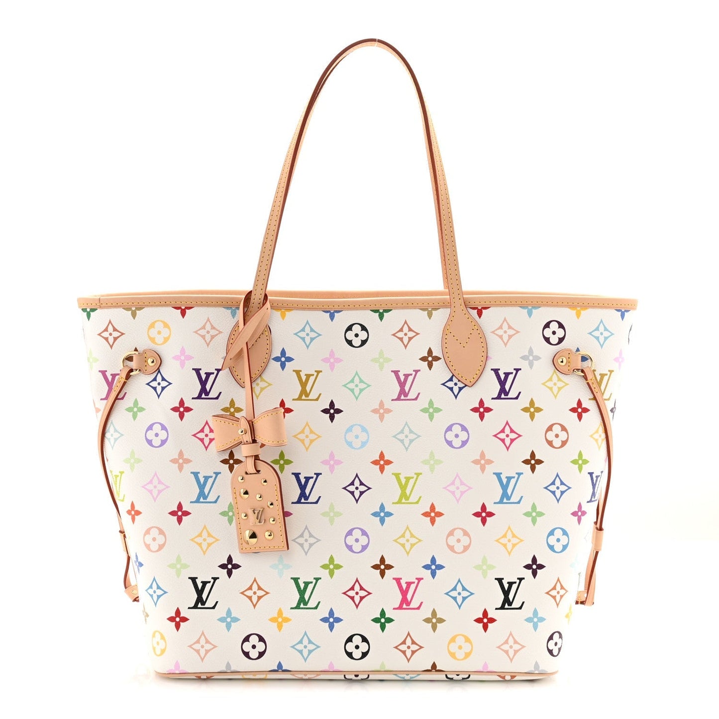 LV X TM Monogram Multicolor Neverfull MM White