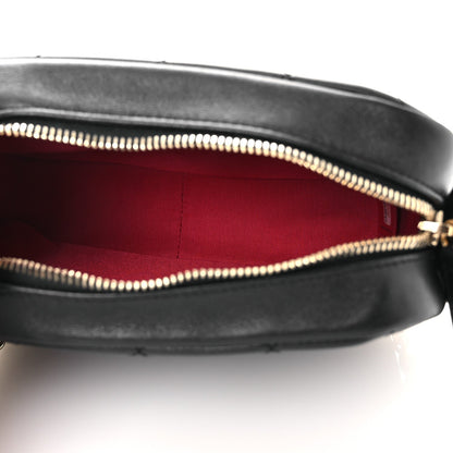 Calfskin Quilted Enchained Camera Case Bag Black