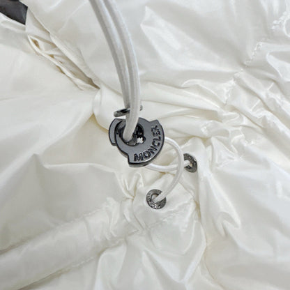 Moncler 2025 Cavettaz Long Coat White Nylon Down