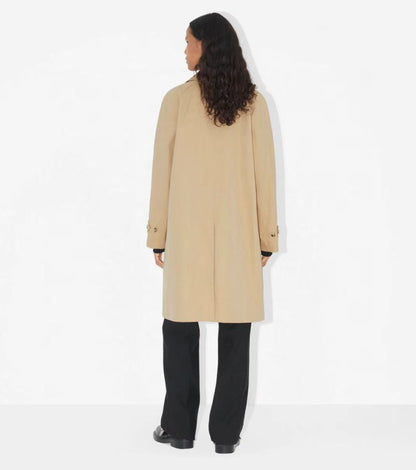Burberry Gabardine Mid-Length Camden Heritage Car Beige Coat