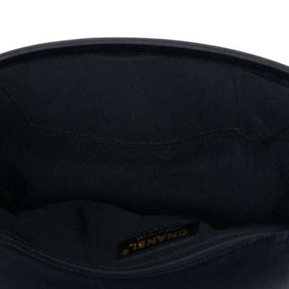 Lambskin Braided Woven Medium Boy Flap Navy Black