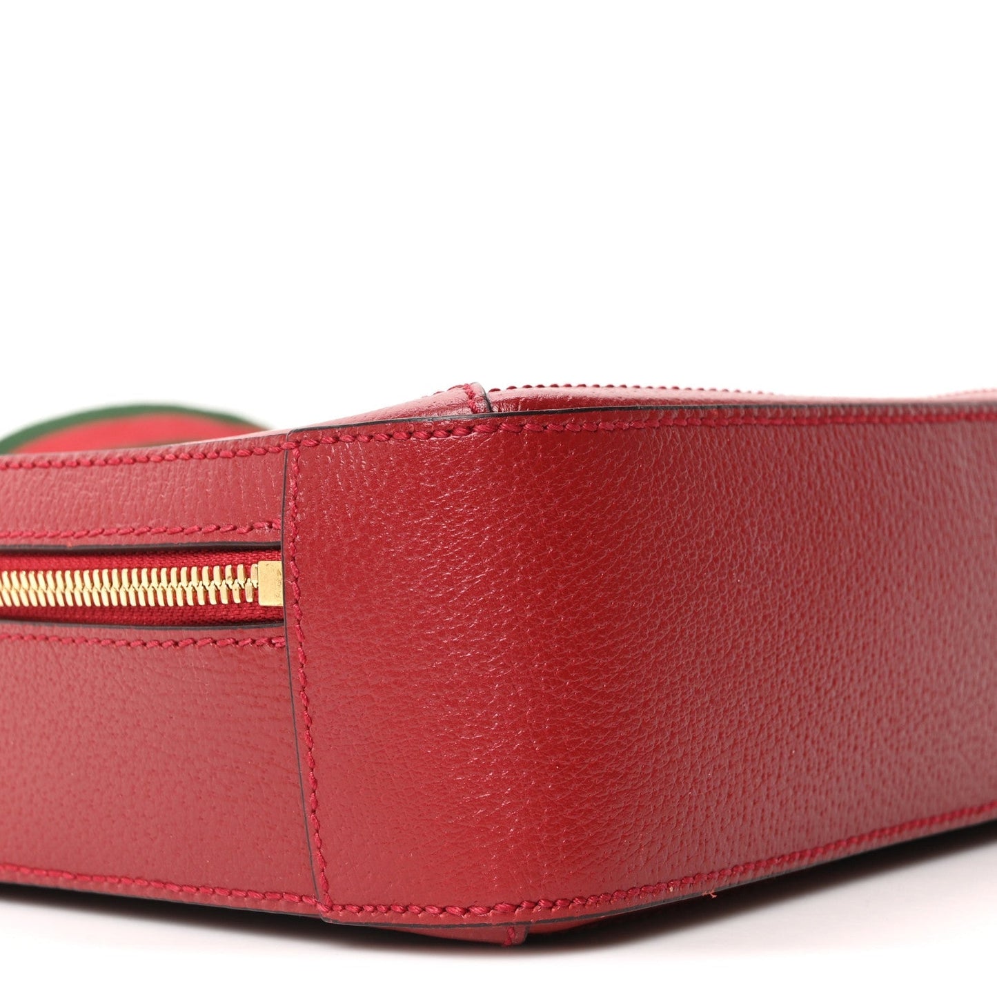 GG Supreme Monogram Flora Web Small Ophidia Top Handle Shoulder Bag Hibiscus Red