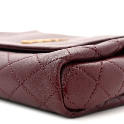 Lambskin Quilted Monogram Mini Nolita Hot Wine