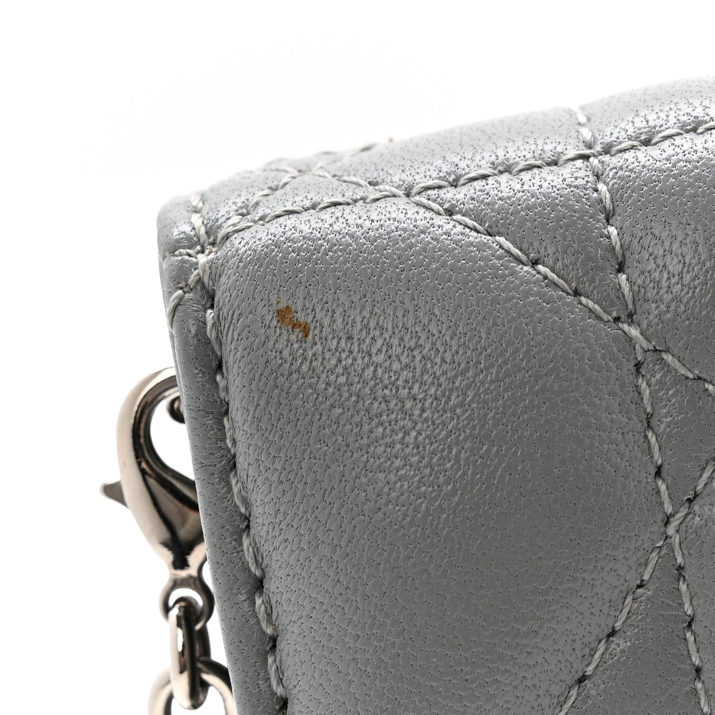 Lambskin Cannage Lady Dior Convertible Clutch Grey