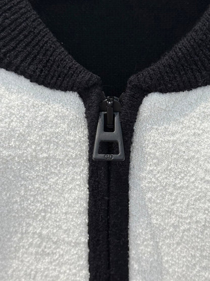CD 25 Baseball Jacket Black White Cotton Polyester Nylon