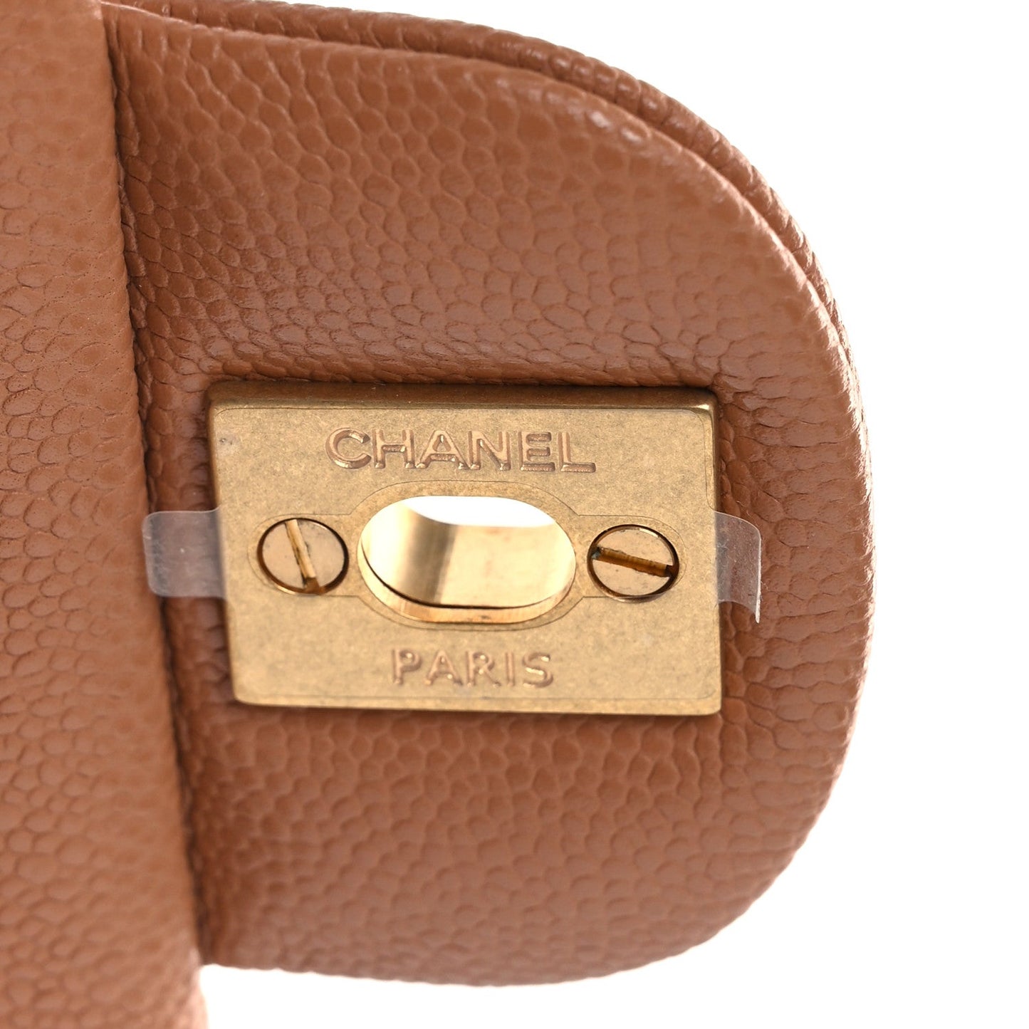 Caviar Quilted Mini Handy CC Flap Camel