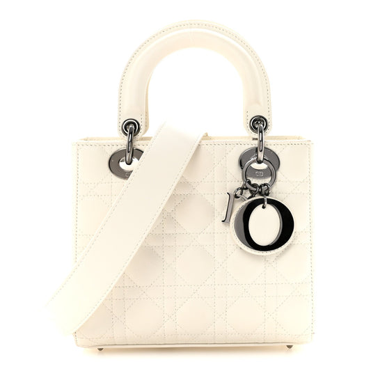 Lambskin Cannage Small My ABCDior Lady Dior White