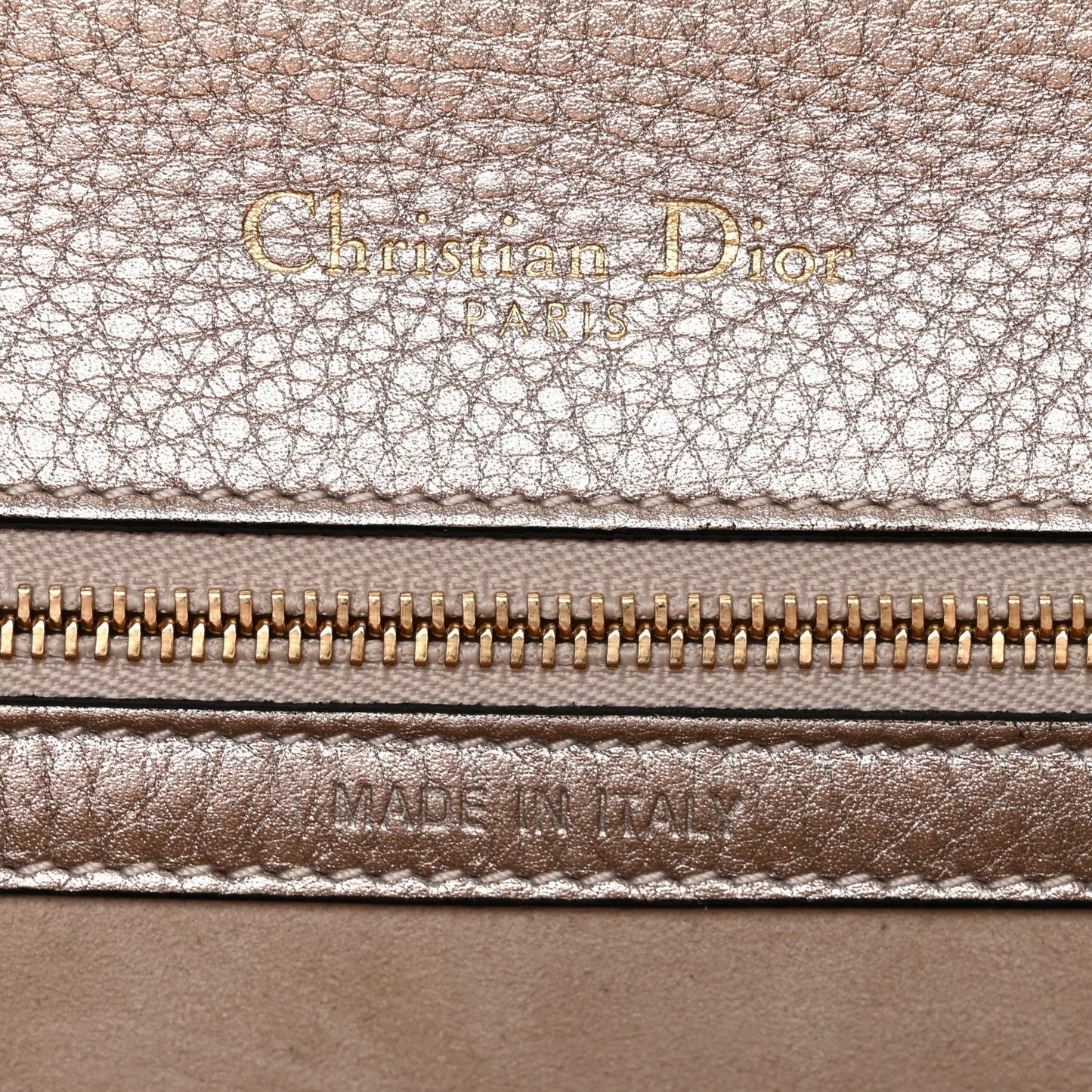 Metallic Grained Calfskin Small Diorama Flap Bag Copper