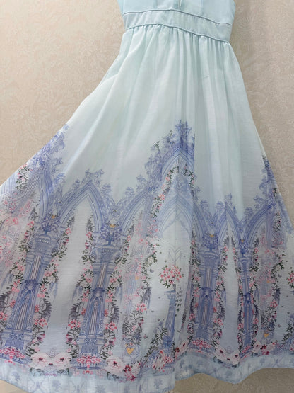 Zimmermann Triomphe Melody Maxi Dress Light Blue Cotton 342117