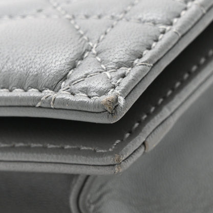 Lambskin Cannage Lady Dior Convertible Clutch Grey