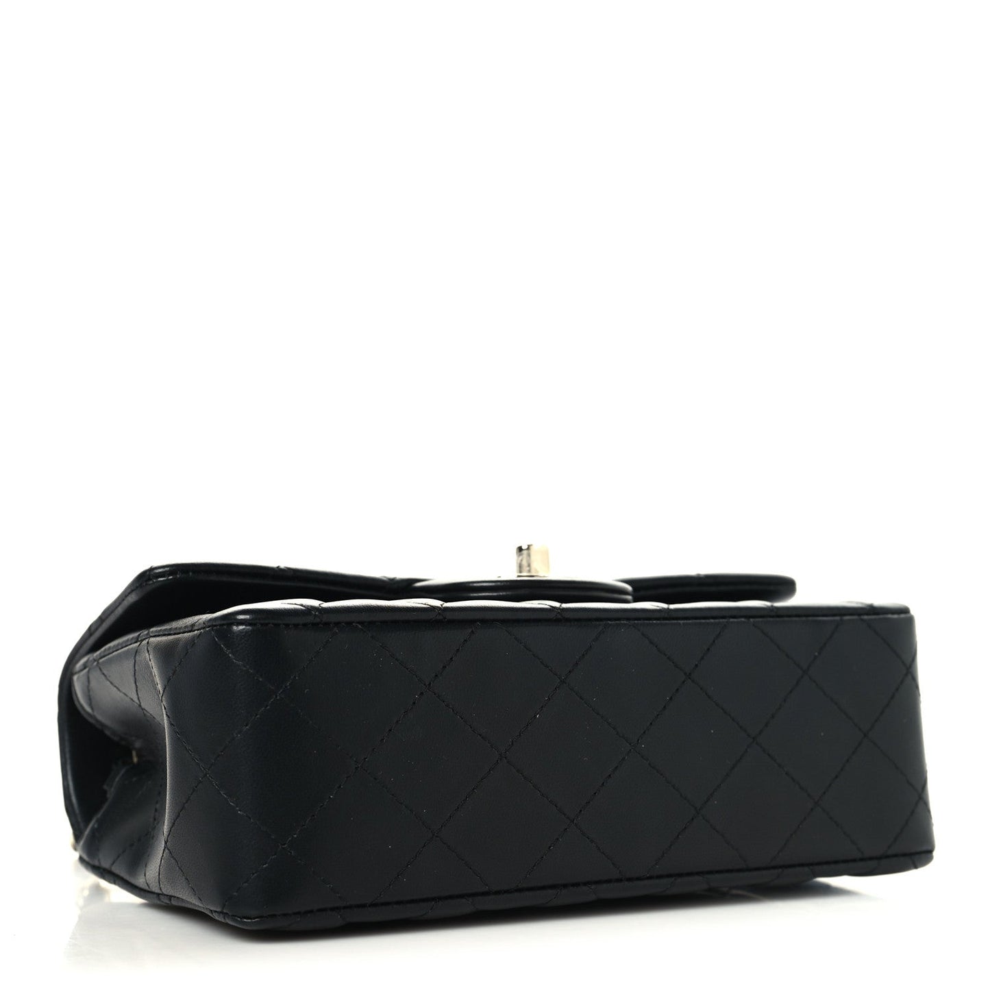 Lambskin Quilted Mini Rectangular Flap Black
