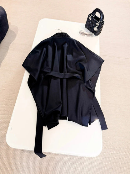 HERMES 25S SEQUIN-EMBROIDERED KNIT CAPE 319