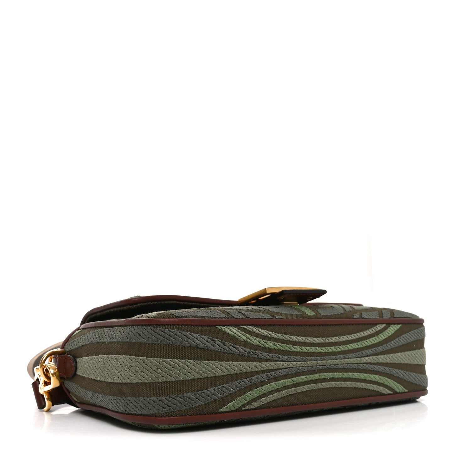 X SARA COLEMAN Canvas Vitello King FF Fish Eye Embroidered Baguette Amazzonia Ghianda