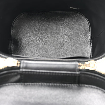 Lambskin Quilted Trendy Vanity Case Black