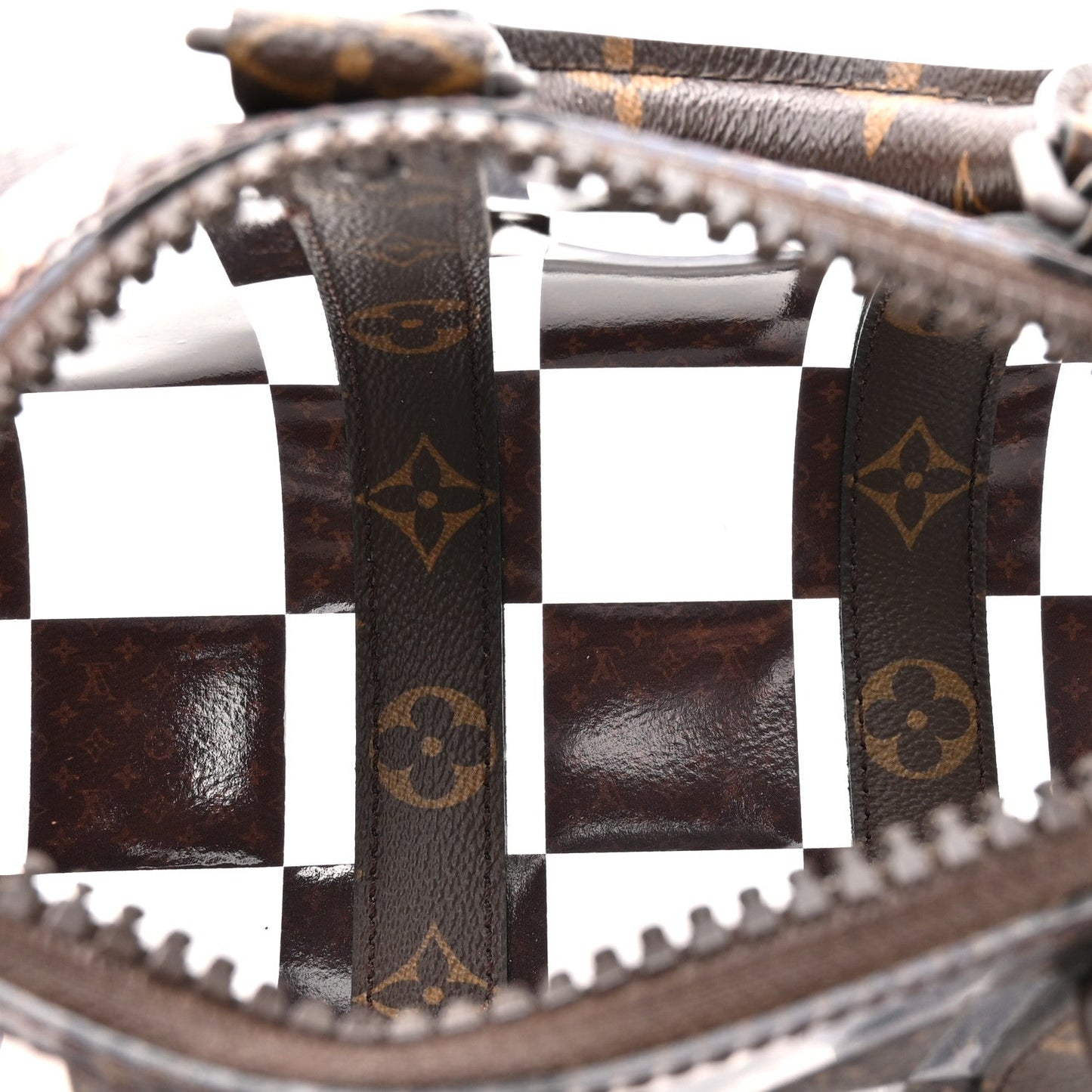 PVC Monogram Chess Keepall Bandouliere 25