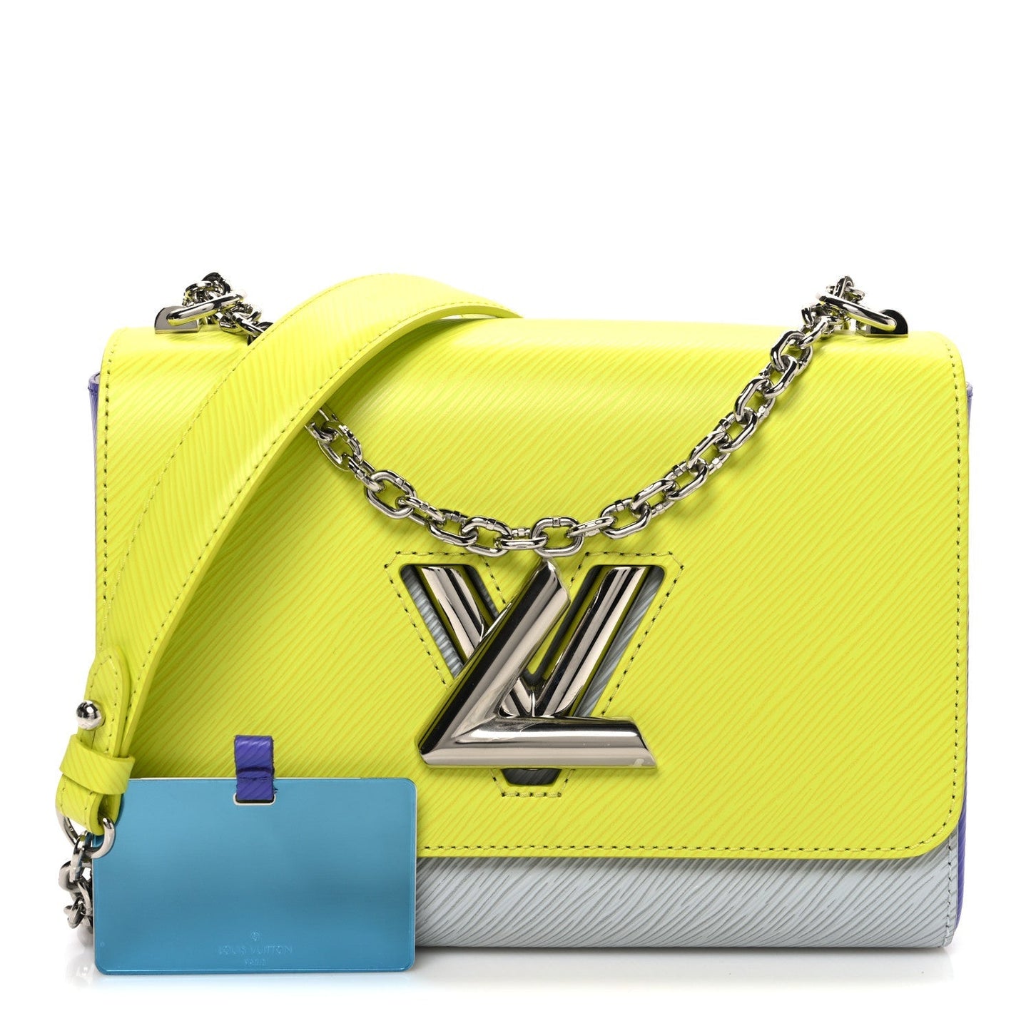 Epi Gradient Twist Shoulder Bag MM Purple Yellow Grey
