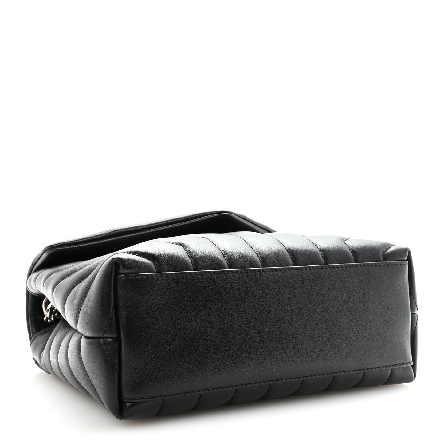 Calfskin Y Quilted Monogram Small Loulou Chain Satchel Black