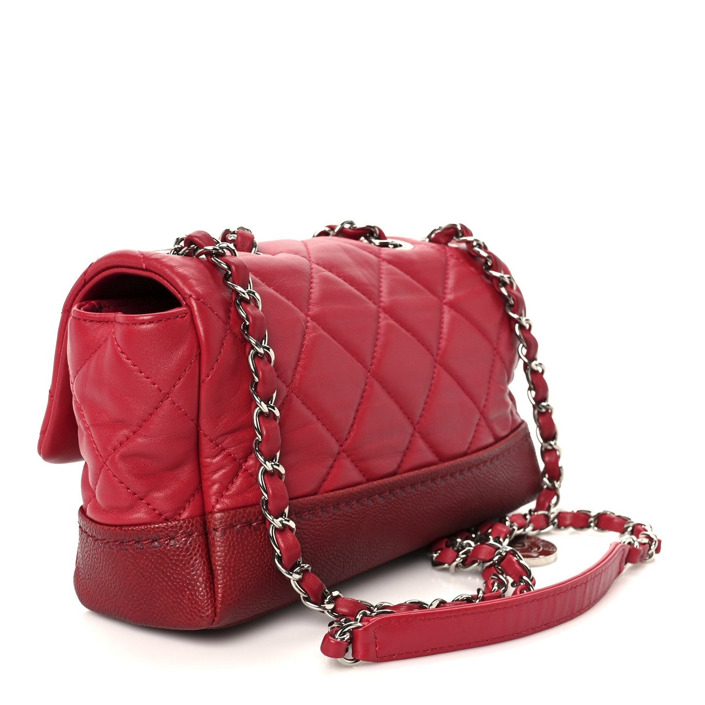 Caviar Lambskin Quilted Bi Coco Flap Red