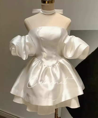 Birthday dress high-end party dress niche princess dress one-shoulder tube top dress R1766
