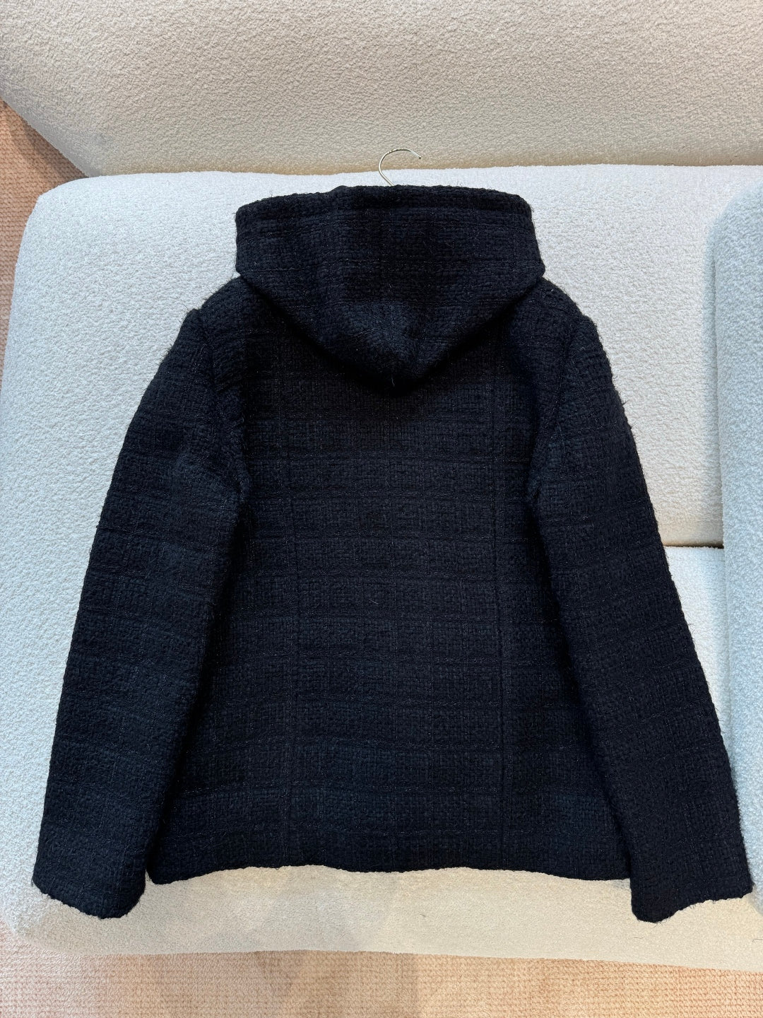 CC 25B Black Plaid Hooded Tweed Jacket