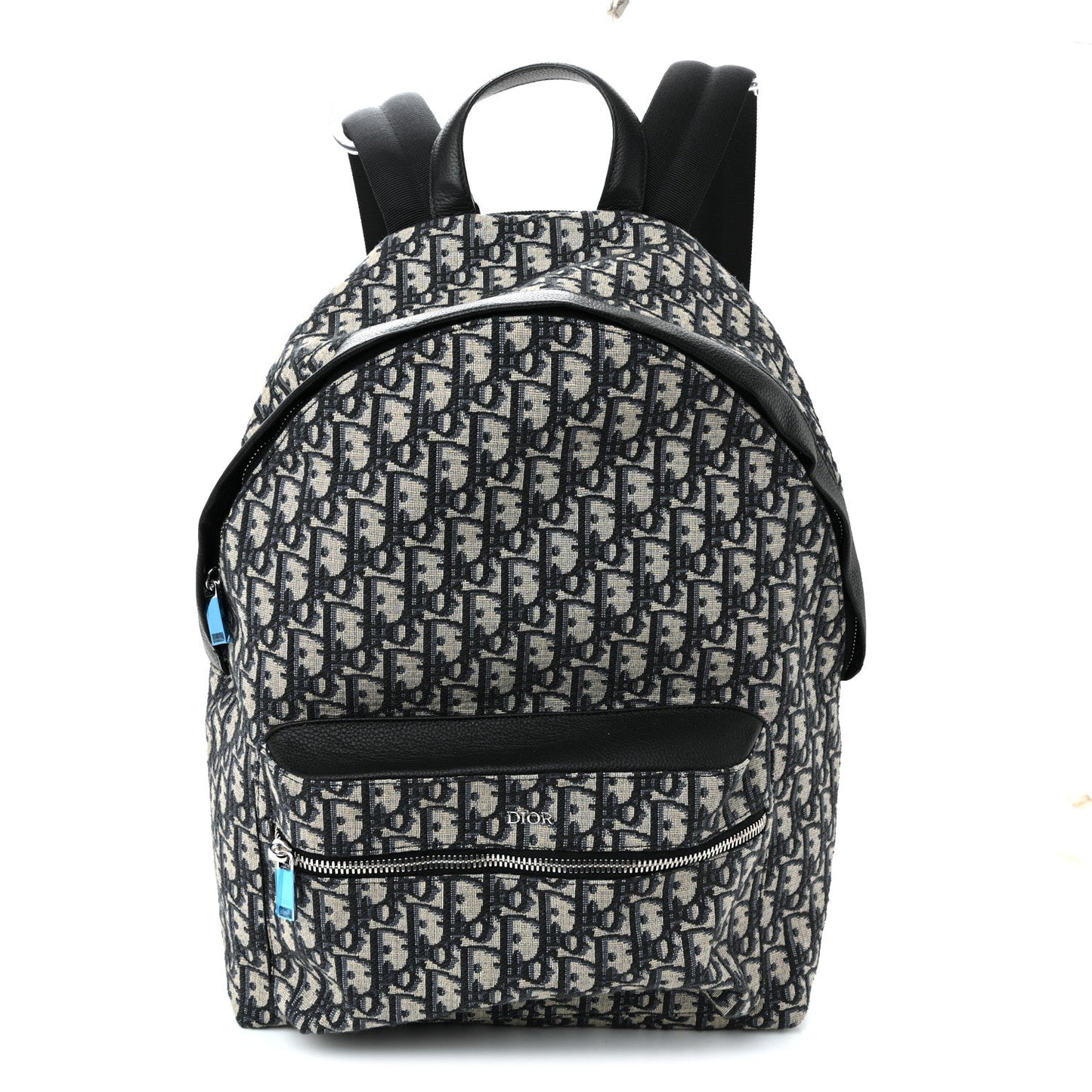 Oblique Calfskin Rider Backpack Beige Black