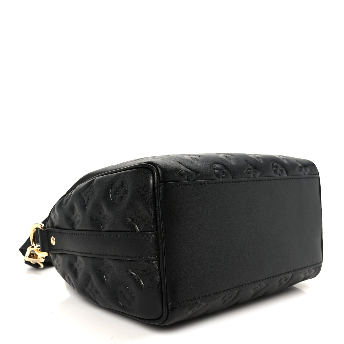 Lambskin Embossed Monogram Speedy 22 Bandouliere Black