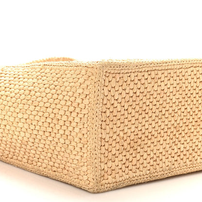 Raffia Paula's Ibiza Small Font Tote Natural Tan