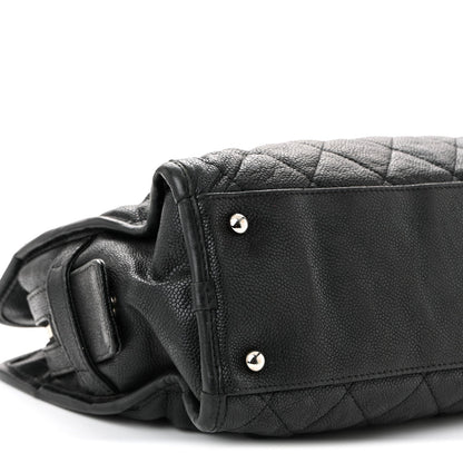 Caviar Quilted French Riviera Tote Black