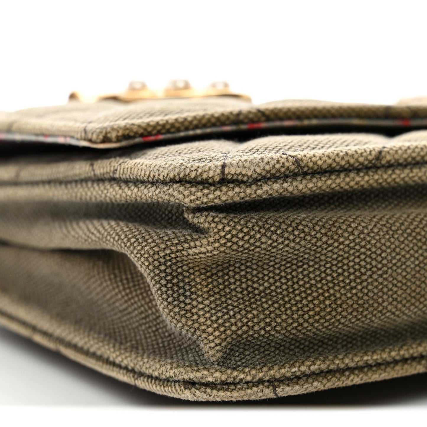 Canvas Quilted Coco Cuba Charms Wallet on Chain WOC Khaki
