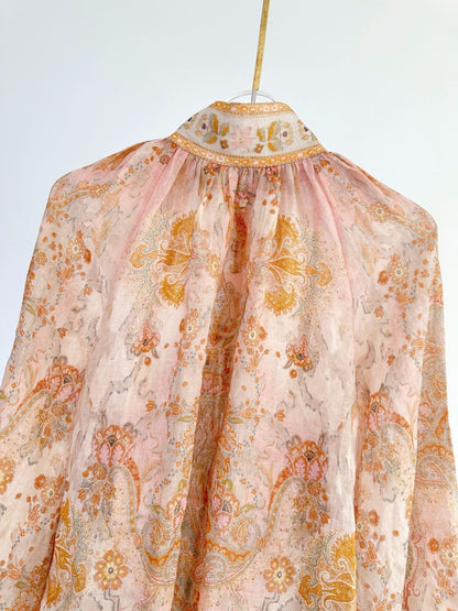 ZIMMERMANN HIGH-NECK FLARE-SLEEVE TOP 270178