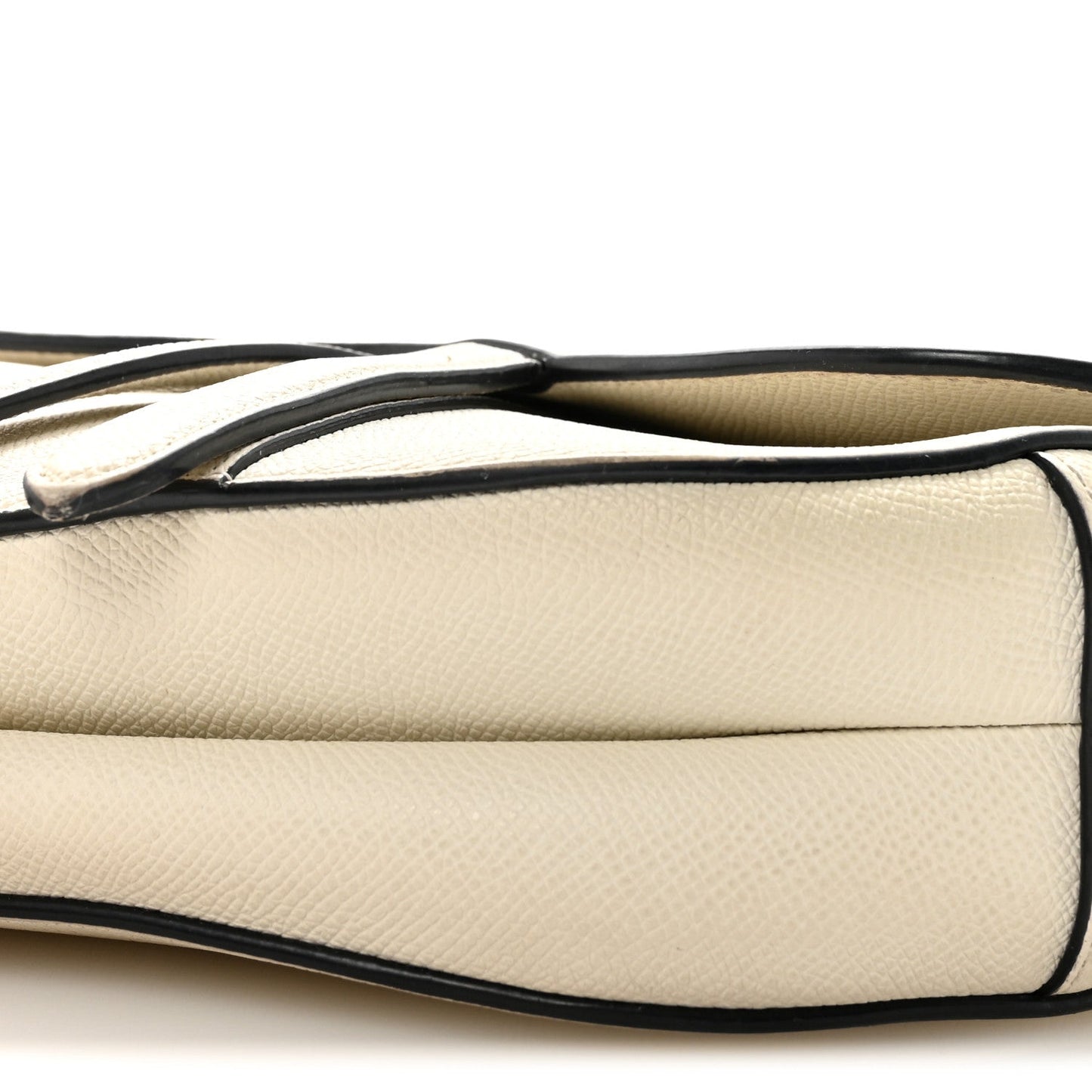 Grained Calfskin Saddle Bag With Strap Latte