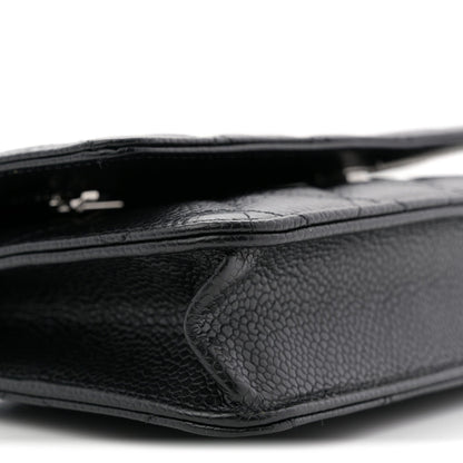 Caviar Quilted Wallet On Chain WOC Black