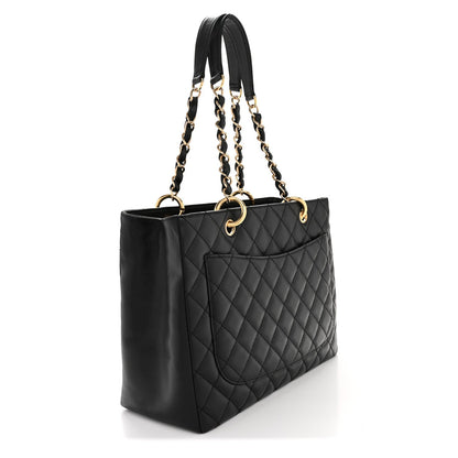 Caviar Quilted Grand Shopping Tote GST Black