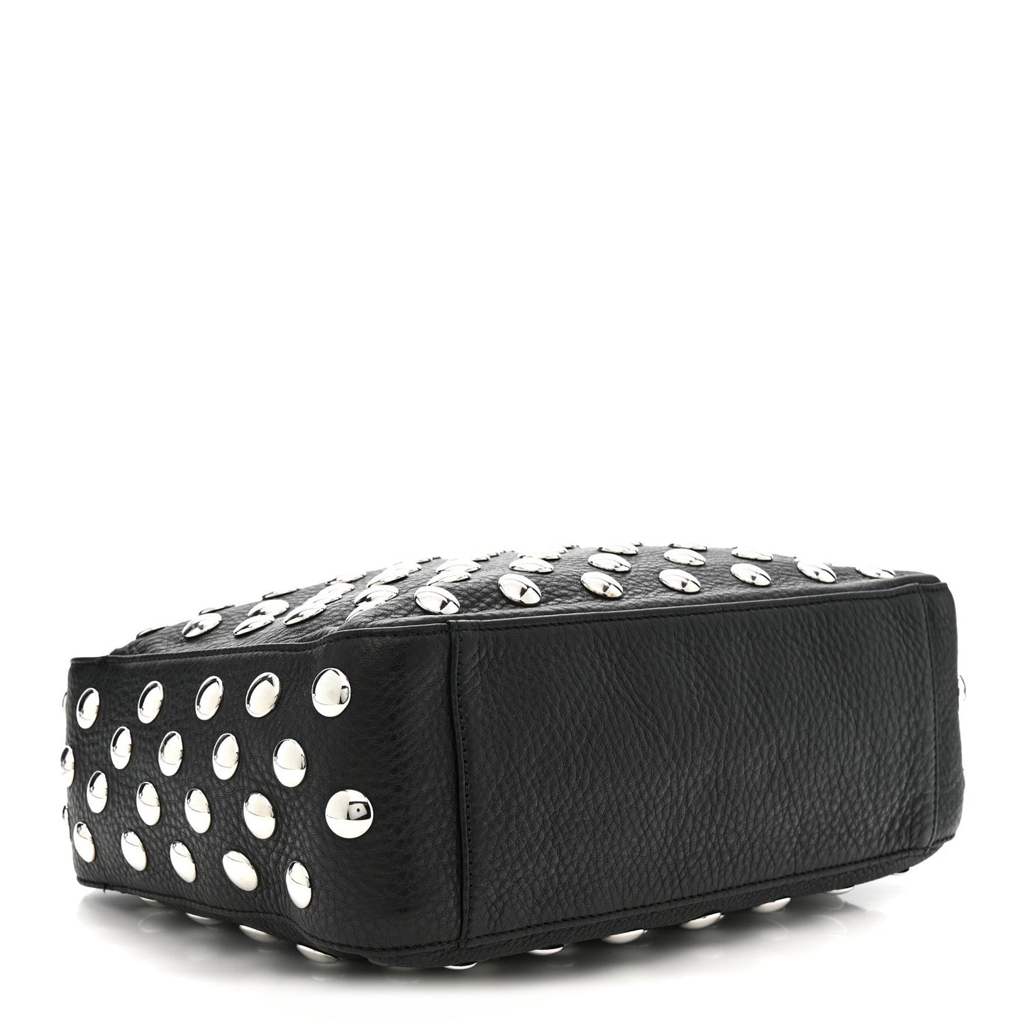 Pebbled Sport Calfskin Studded Elena Black