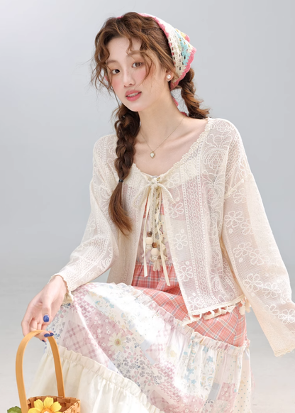 2025 new style beautiful sun protection jacket with suspender skirt cardigan R1976