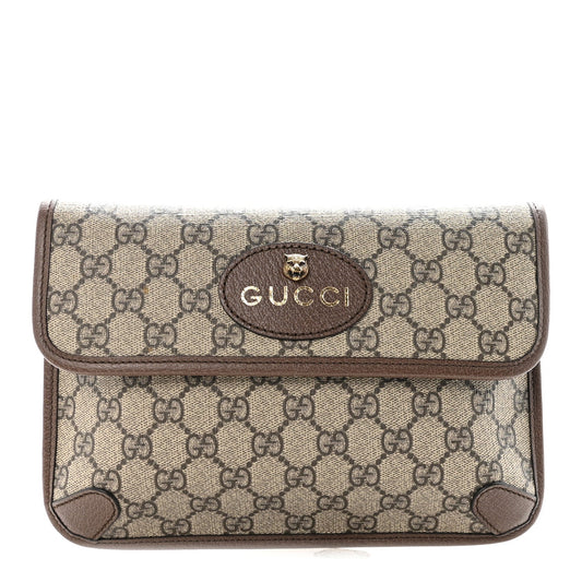 GG Supreme Monogram Neo Vintage Web Belt Bag Brown