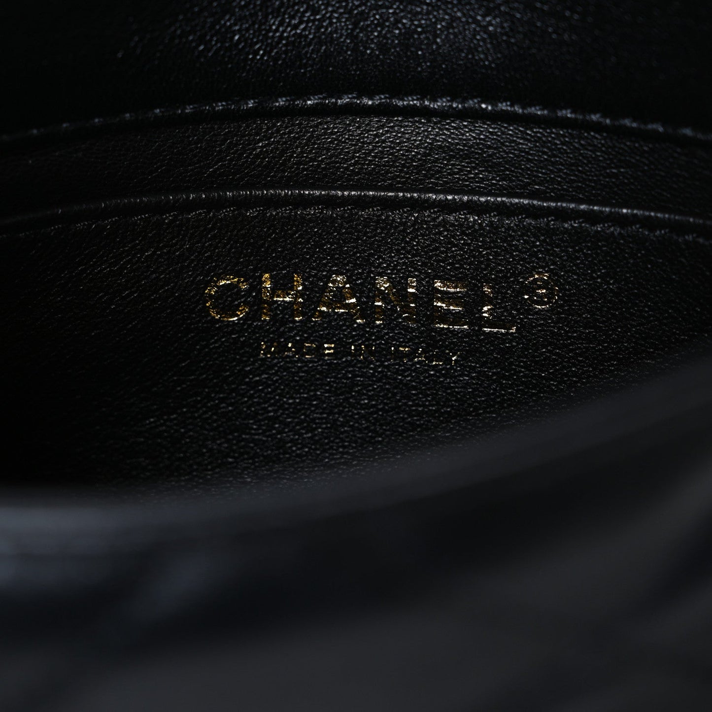 Lambskin Quilted Mini Chain Rows Flap Black
