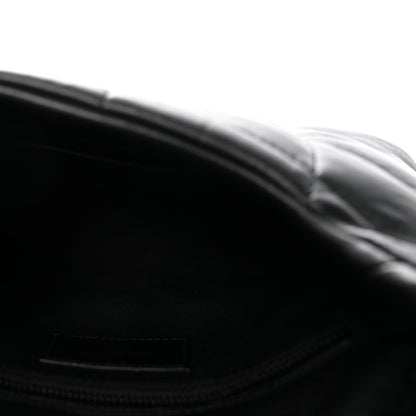Calfskin Quilted Toy Loulou Puffer Monogram Monochrome Chain Satchel Black