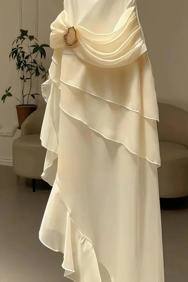 Elegant Irregular Graduation Dress Long Maxi Prom Gown