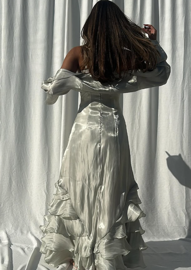 Elegant Straps Pleated Ruffles Long Prom Dresses Prom Gowns