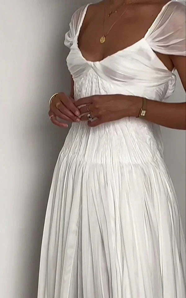 Elegant White A-Line Bride Gown Enchanted Chiffon Luxury Wedding Dresses
