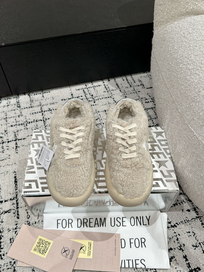Golden Goose 2025 Space-Star Sabot Sneaker Beige White Wool 141175
