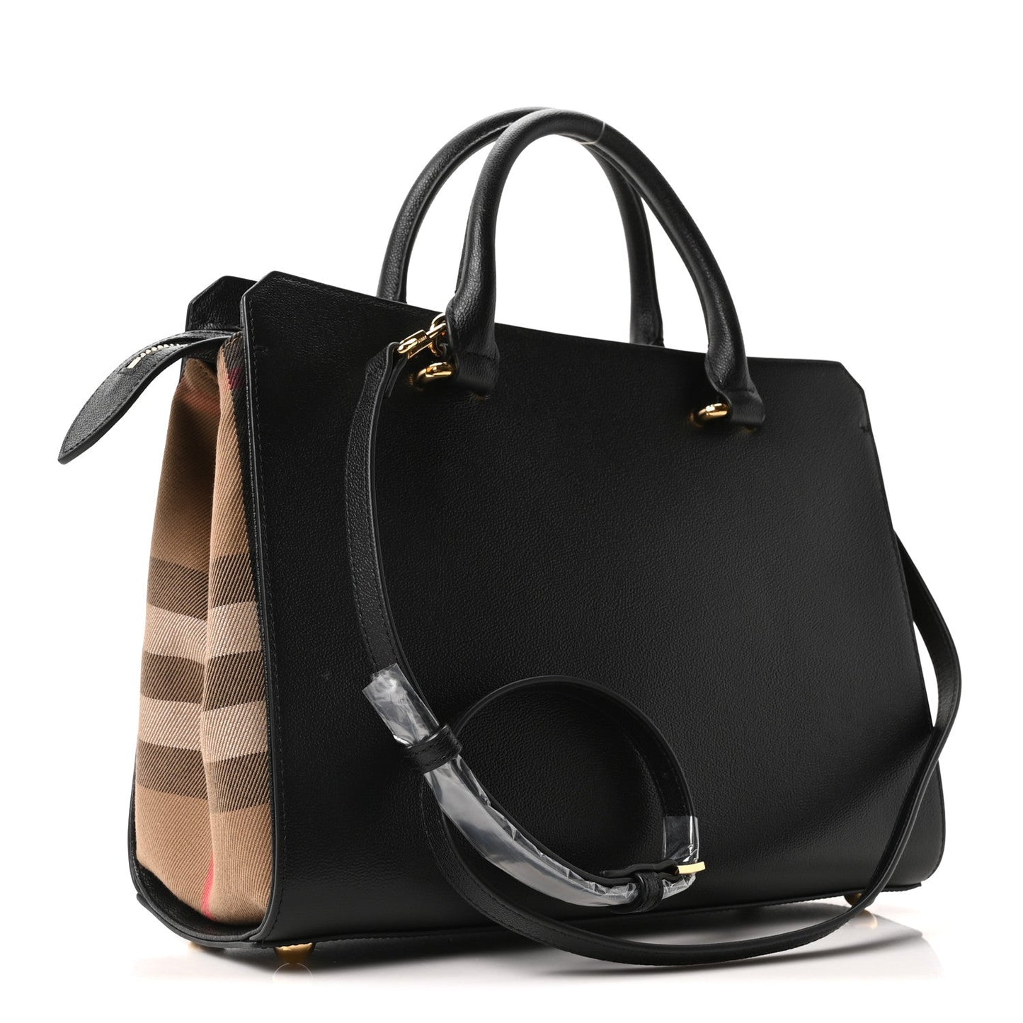 Calfskin Mega Check Small Banwell Tote Black