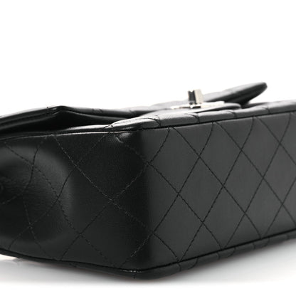 Lambskin Quilted Mini Rectangular Flap Black